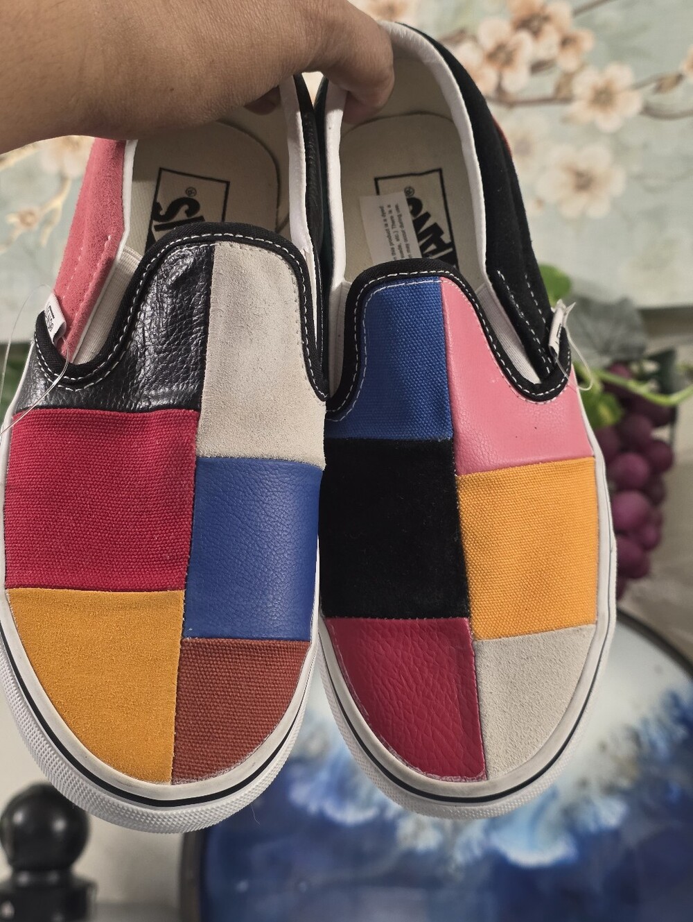Vans Classic Patchwork Multicolor Slip-on Shoes Men Size 6 Men 7.5 Women.